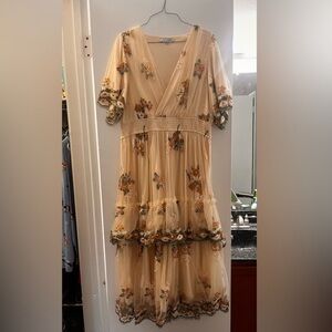 Baltic Born Cream Floral Midi Dress